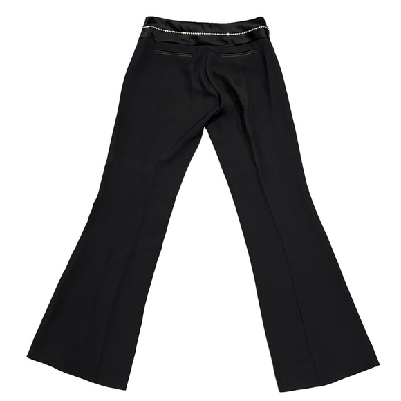 Karen Millen Black Rhinestone Crystal Embellished Waist Dress Pants size 4 - Picture 4 of 9